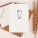 Personalizowana Minimalistyczna kartka ślubna z rękami i motywem nieskończoności - Forever Together